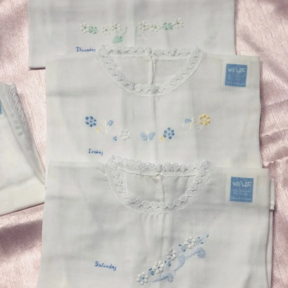 New Wilbeth Embroidered Days of the Week Bibs